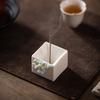 Creative Handmade Pinched Plum Blossom Line Incense Burner Tea Table White Porcelain Incense Table Incense Seat Vertical Incense Insert Small Ornament