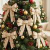 Double Layer Christmas Tree Bowknot Hanging Exquisite Christmas Tree Decoration Large Size Cloth Xmas Party Supplies
