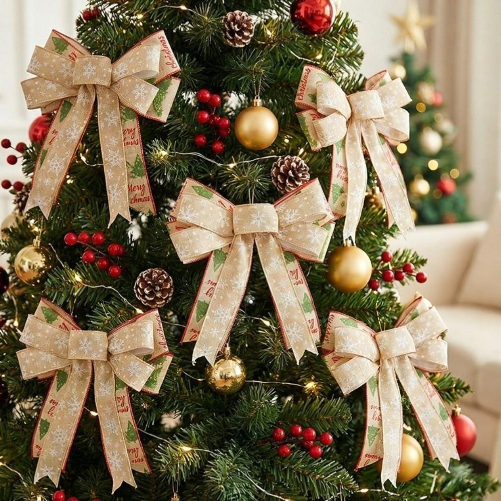 Double Layer Christmas Tree Bowknot Hanging Exquisite Christmas Tree Decoration Large Size Cloth Xmas Party Supplies