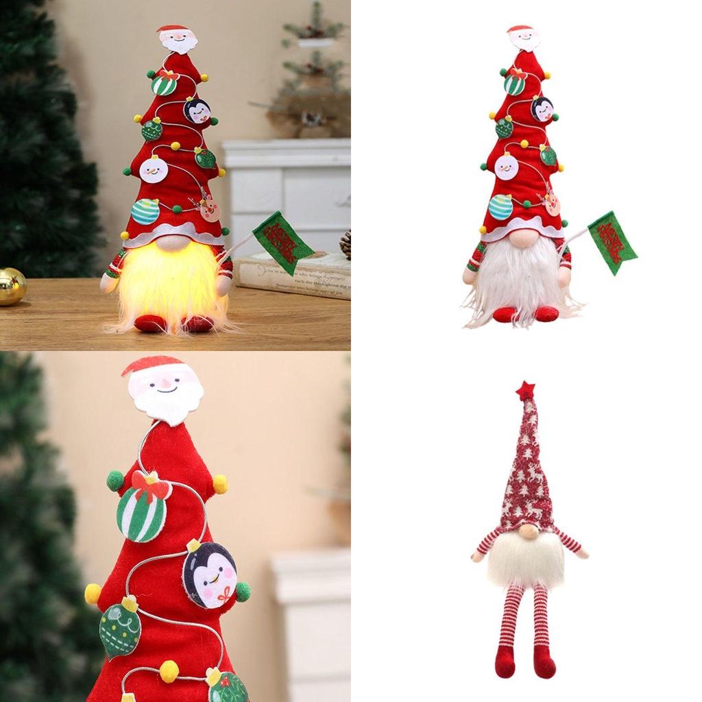 Festive Christmas Gnomes With Led Lights Plush Stuffed Doll Home Decor