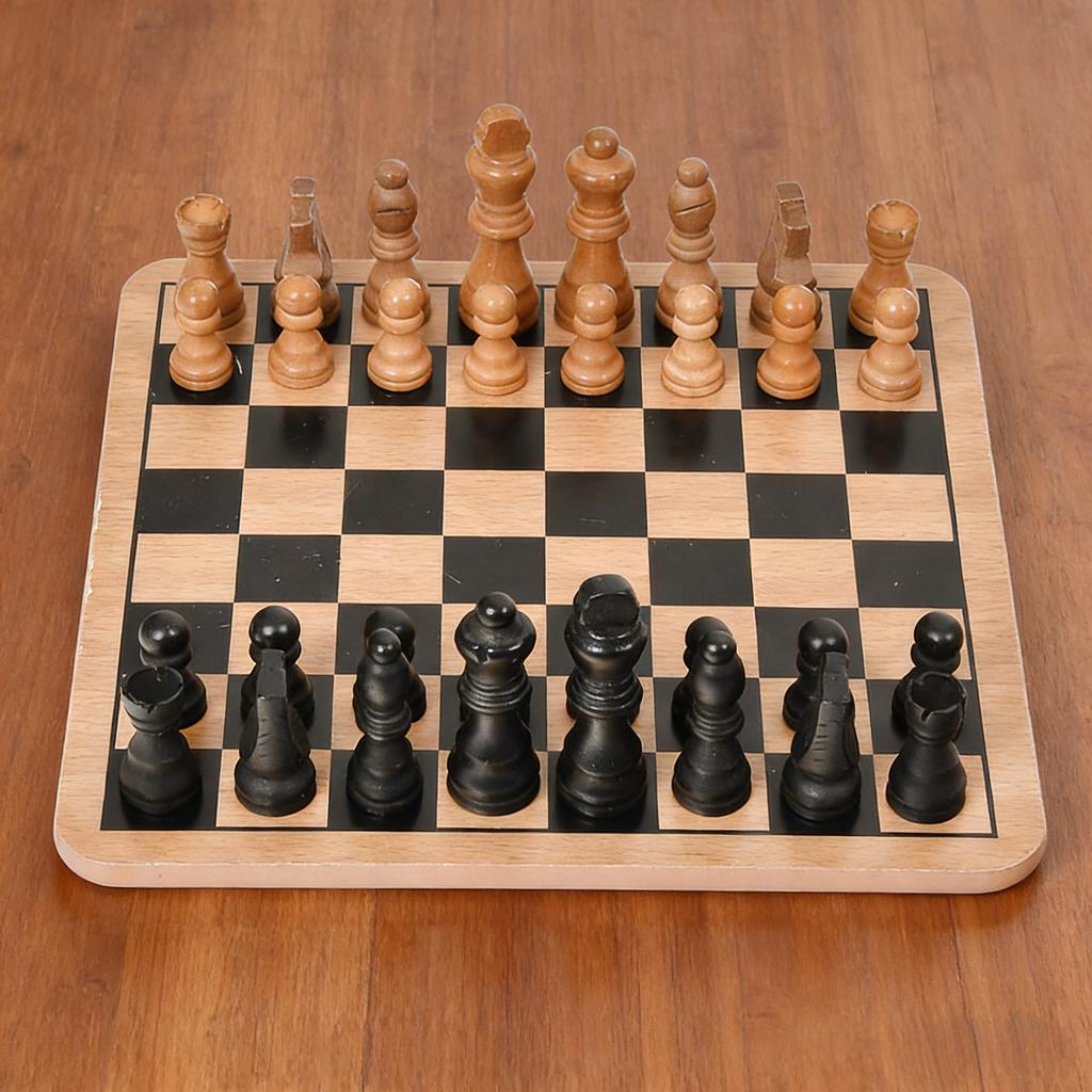 Schach Dame und Schachbrett Set Beidseitiges Holzschachbrett Pädagogisches und Lernspielzeug