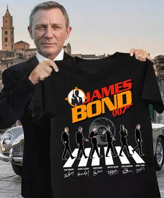James Bond 007 Signature Děkuji za vzpomínky Tričko Trička Všechny velikosti S-5XL Unisex Tričko