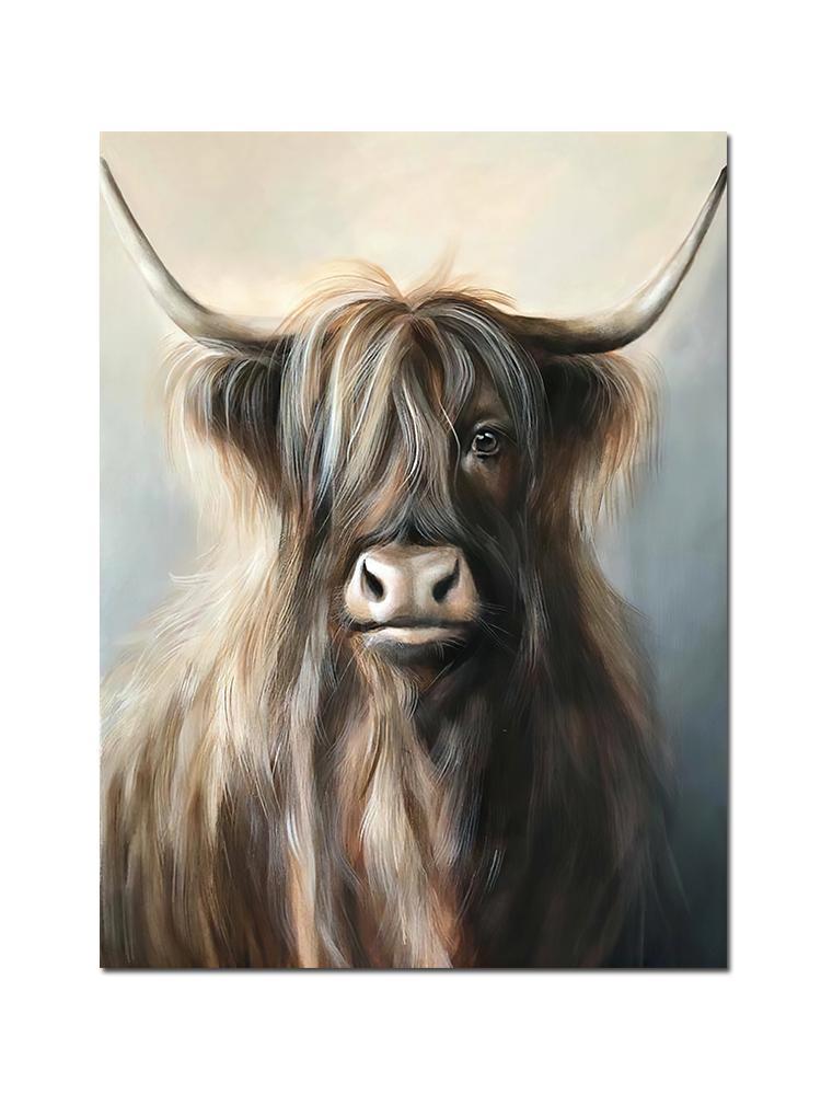 

Милые постеры с коровами в горной местности, картины на холсте, голова оленя, животные, настенные художественные принты, фотографии для гостиной, украшения дома, куадрос 50x70cm No Frame