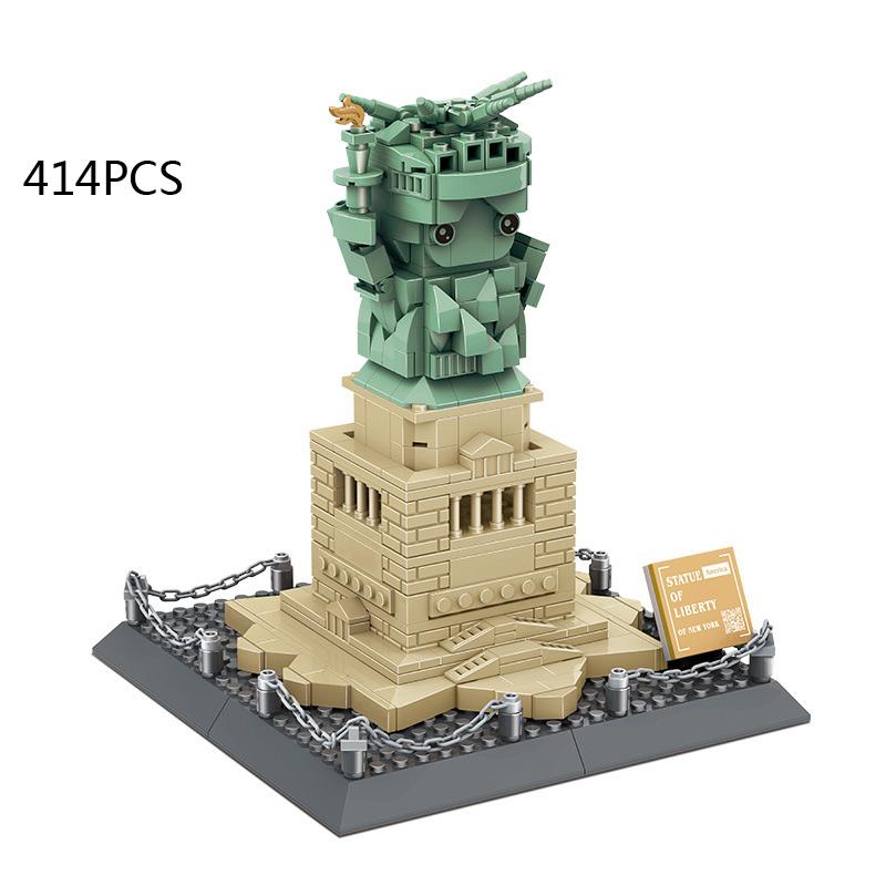 World Famous Architecture Statue Of Liberty New York United States Building Block Model Sets Bricks Educational Toys For Gifts