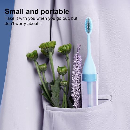 Yousheng Portable Toothbrush Soft Bristle Oral Cleaning Integrated Travel Folding Toothbrush Toothpaste 2 In 1 for Camping