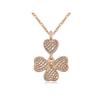 Rose Gold Four Leaf Clover Pendant Necklace