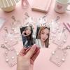 Cartoon Korean Photocard Holder with Keychain Photo Photocard Frame  School Stationery