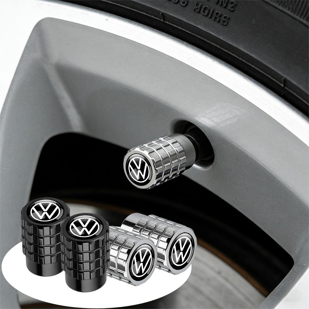 Car Accessories 4Pc Metal Alloy Wheel Tire Valve Caps Stem Case For Volkswagen GTI Golf Polo Tiguan Passat Touareg Magotan Jetta VK1
