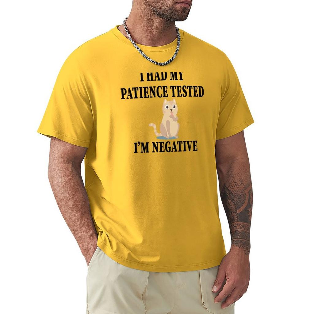 My Patience Tested I'M Negative T-Shirt Graphics Plus Size Clothes Aesthetic Clothes Baggy Shirts T Shirts For Men
