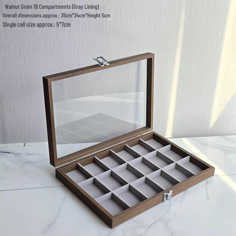 Windproof Lighter Display & Storage Box, Transparent Dustproof Cover, Large Capacity