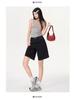 Retro Spicy Girl Elastic Waist Five-Point Denim Shorts – Women's Summer Mid-Length Wide-Leg Pants
