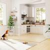 PawHut Metal Safety Gate Foldable and Modular Enclosure for Dogs and Children 8 Panels 61 X 75 Cm White