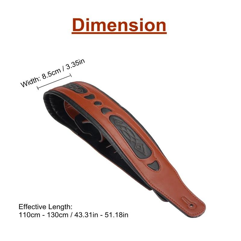 Adjustable Leather Guitar Strap Soft Widen Thicken Durable Shoulder Belt for Electric Acoustic Bass Wooden Guitar 2 Color Option