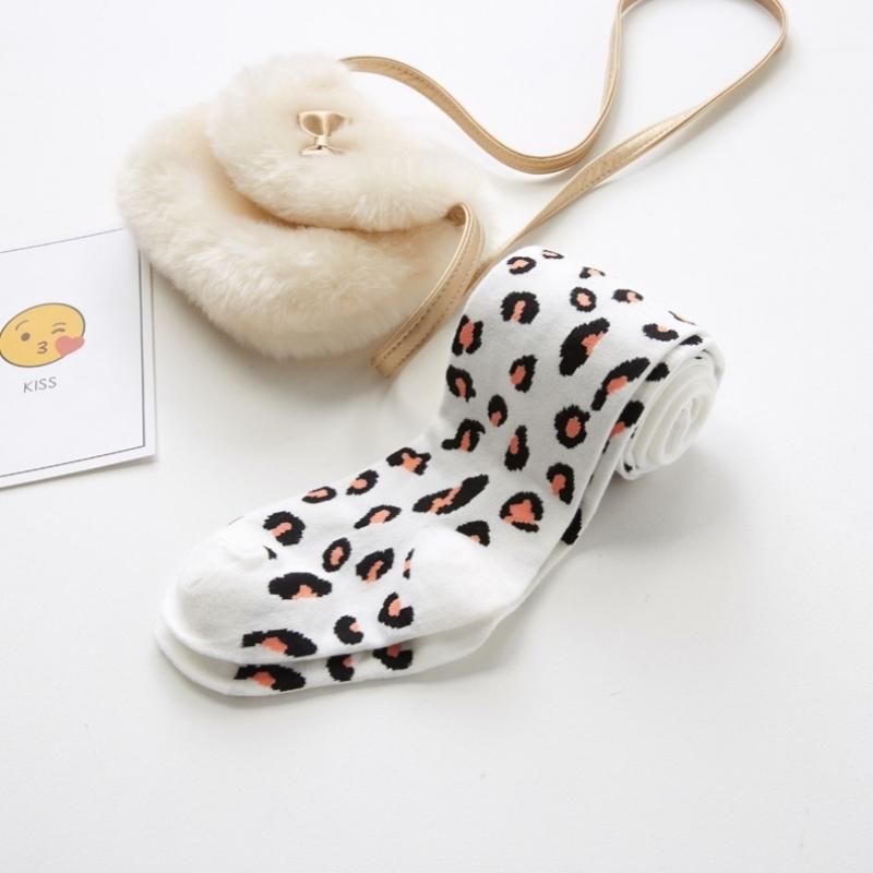 

детские колготки с леопардовым принтом для девочек, новые весенне-осенние детские колготки из хлопка для девочек, чулки для малышей, детские колготки L белый