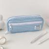Korean Style Grids Pen Bag Y2k Pencil Pouch Cosmetic Brush Bag Cloth Stationery Bag  Kids Children
