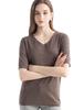 Women's Slim Fit Wool V-Neck Short Sleeve Basic T-Shirt