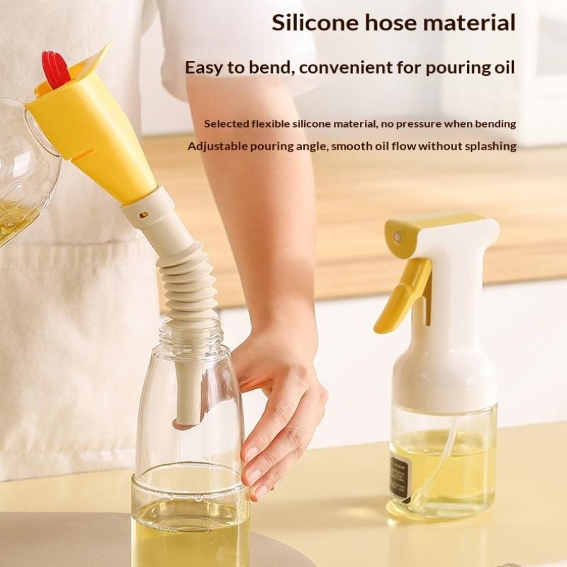 Retractable Oil Pour Spout Durable Flexible Snap On Leak Proof for Household Kitchen Oil Transfer Daily Use