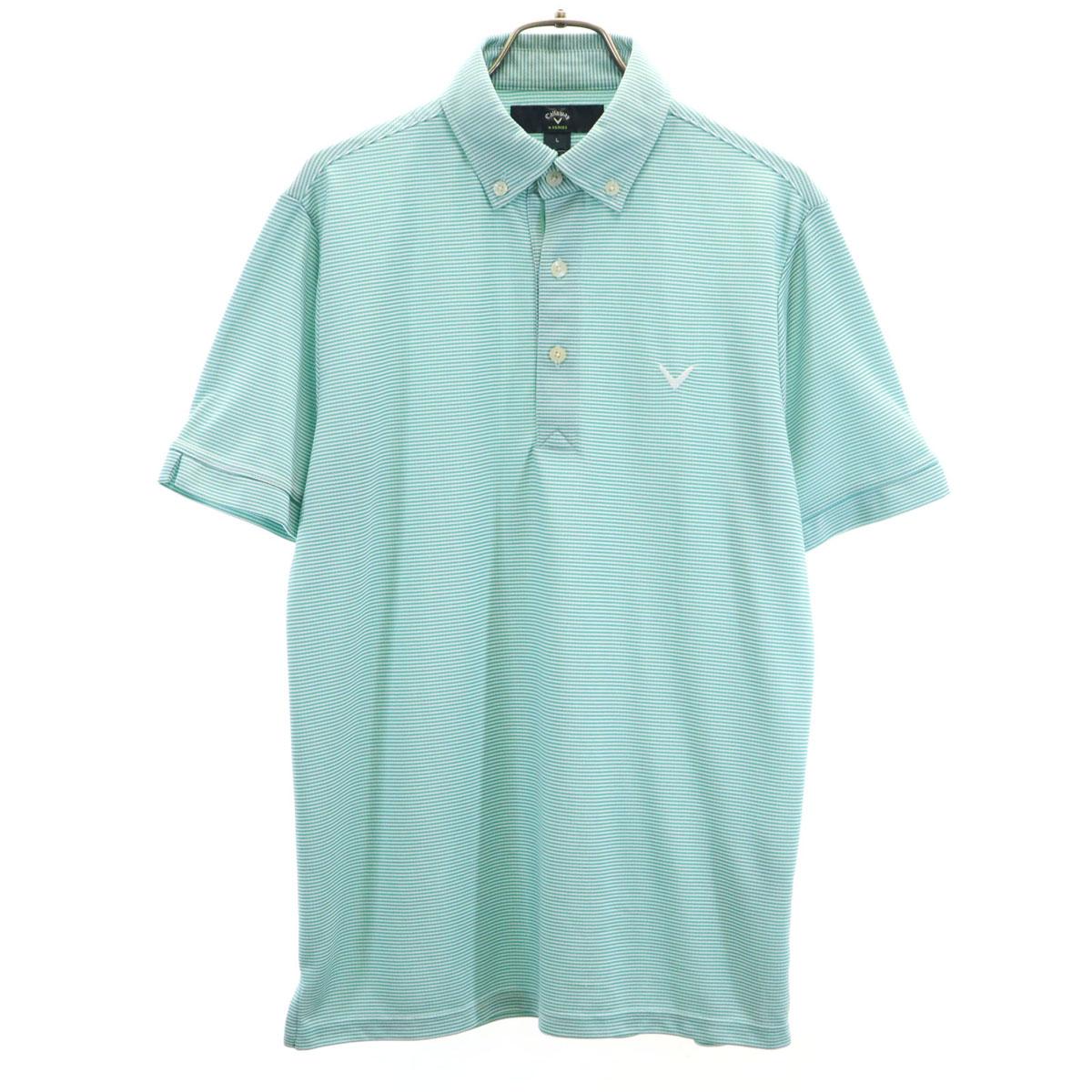 

Callaway Border Pattern golf Short sleeve Button down Polo shirt L Men s Used
