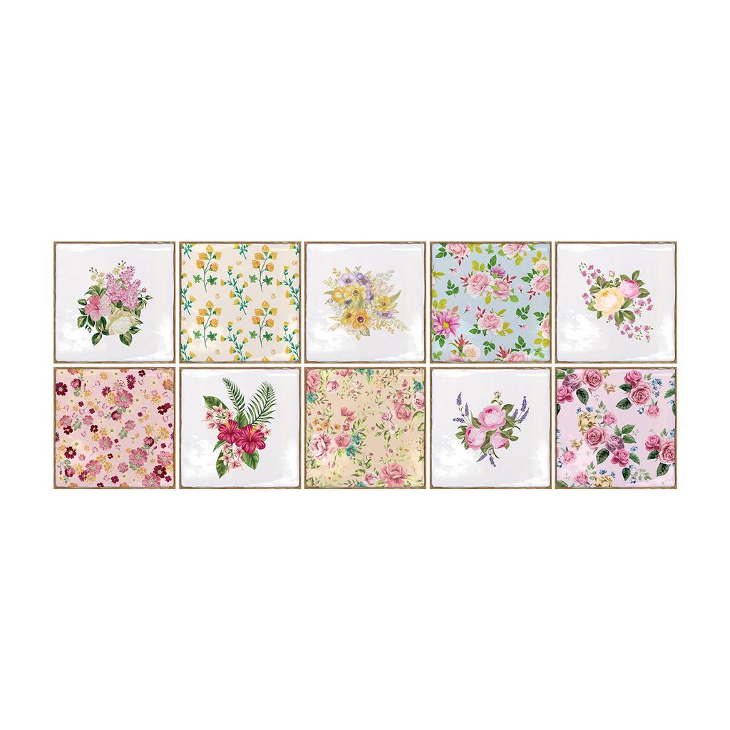 Retro Butterfly Hand-Painted Brick Beautiful Seam Sticker Wall Sticker Kitchen Bathroom Crystal Thickened Waterproof And Moisture-Proof Wallpaper Wall