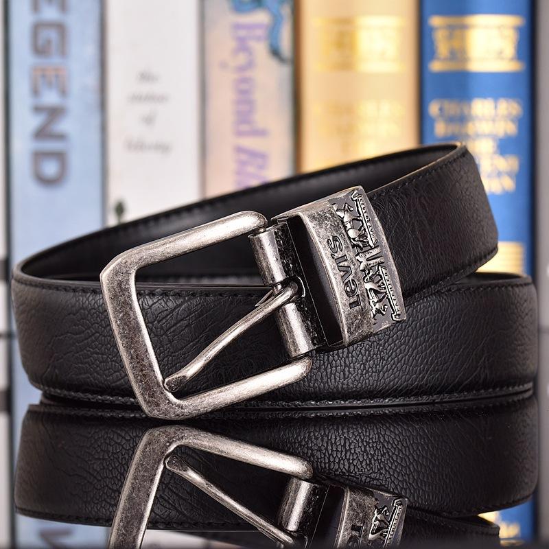 Neues Leder-Rindenmuster, Gürtel mit Dornschließe, Gürtel mit drehbarer Schnalle, modischer und schlichter Gürtel im koreanischen Stil
