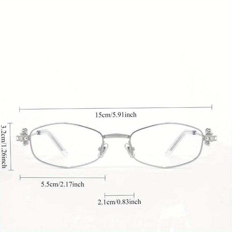 Shiny Rhinestone Metal Eyeglass Frame Women's Gold Wire Thin Frame Fashionable Flat Mirror Trendy Suitable for Daily Matching