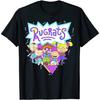 BINA STORE Rugrats Scatto di Gruppo T-shirt Geometrica Retrò B050321 Nero