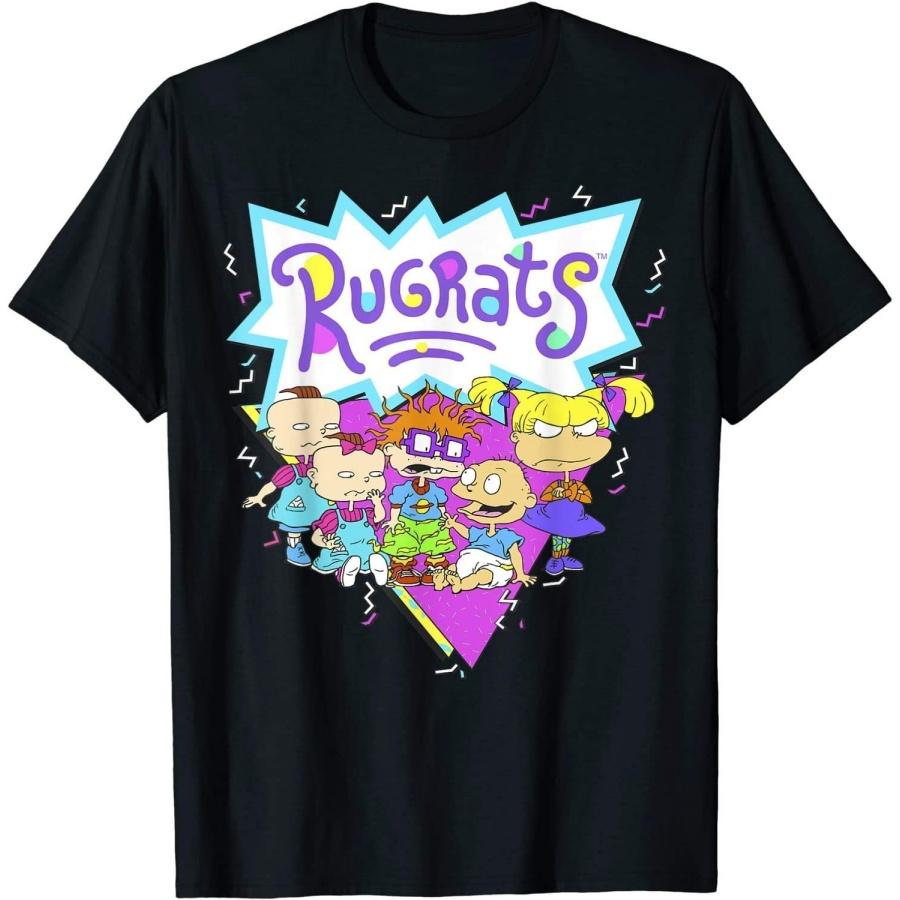 BINA STORE Rugrats Group Shot Retro Geometric T-Shirt B050321 Black S
