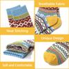 5 Pairs Winter Women Socks Vintage Style Knit Wool Casual Socks Thick Warm Colorful Socks