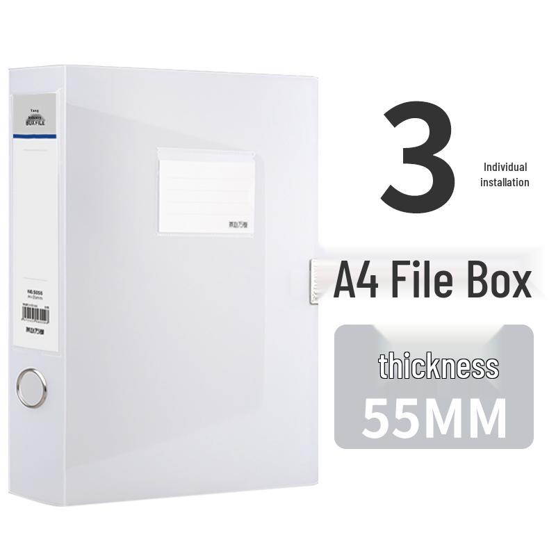 Set of 10 A4 Transparent Plastic File Storage Boxes, 55mm Thick, for Home or Office Use