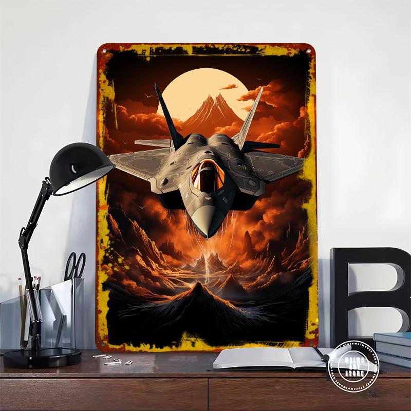 F35 Retro Tin Plaque Poster Customized Wall Art Retro Vintage Metal Signs for Man Cave Setup Decorations Home Decor Coffee Bar