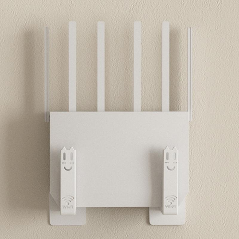 4Pcs Router Storage Holder Wall Artifact Set-Top Box Wall-Mounted Fixture Support Bracket Wifi Placement Rack