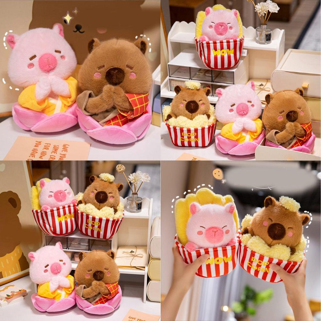 Joyful Capybara Plush Toy Ultra Soft Cuddly Animal For Couples And Snack Lovers In Adorable Designs
