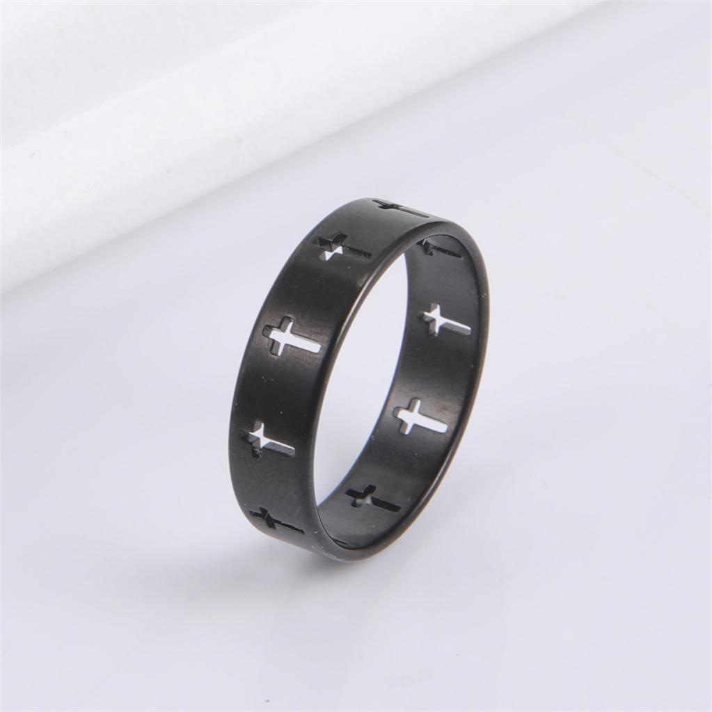 Classic Christian Cross Rings for Women Men Stainless Steel Jesus Supernatural Protection Amulet Jewelry Party Gifts