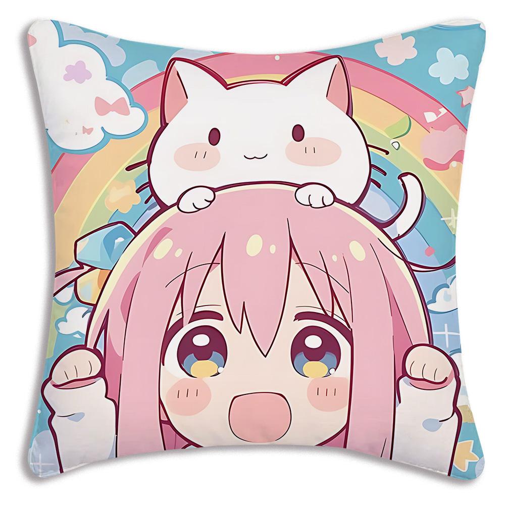 Anime B-Bocchi the Rocks Pillow Covers Cartoon Sofa Decorative Home Double-sided Printing Short Plush Cute Cushion Cover
