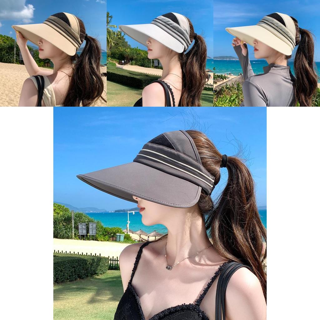 Summer Breathable Wide Brim Sun Hat For Women With Uv Protection And Sunshade