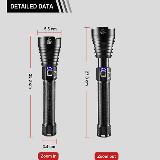 100000LM Flashlight XHP360 Torch Self-protection Lantern Zoomable Lamp Waterproof Flash Light Long Straps Portable Torch Light