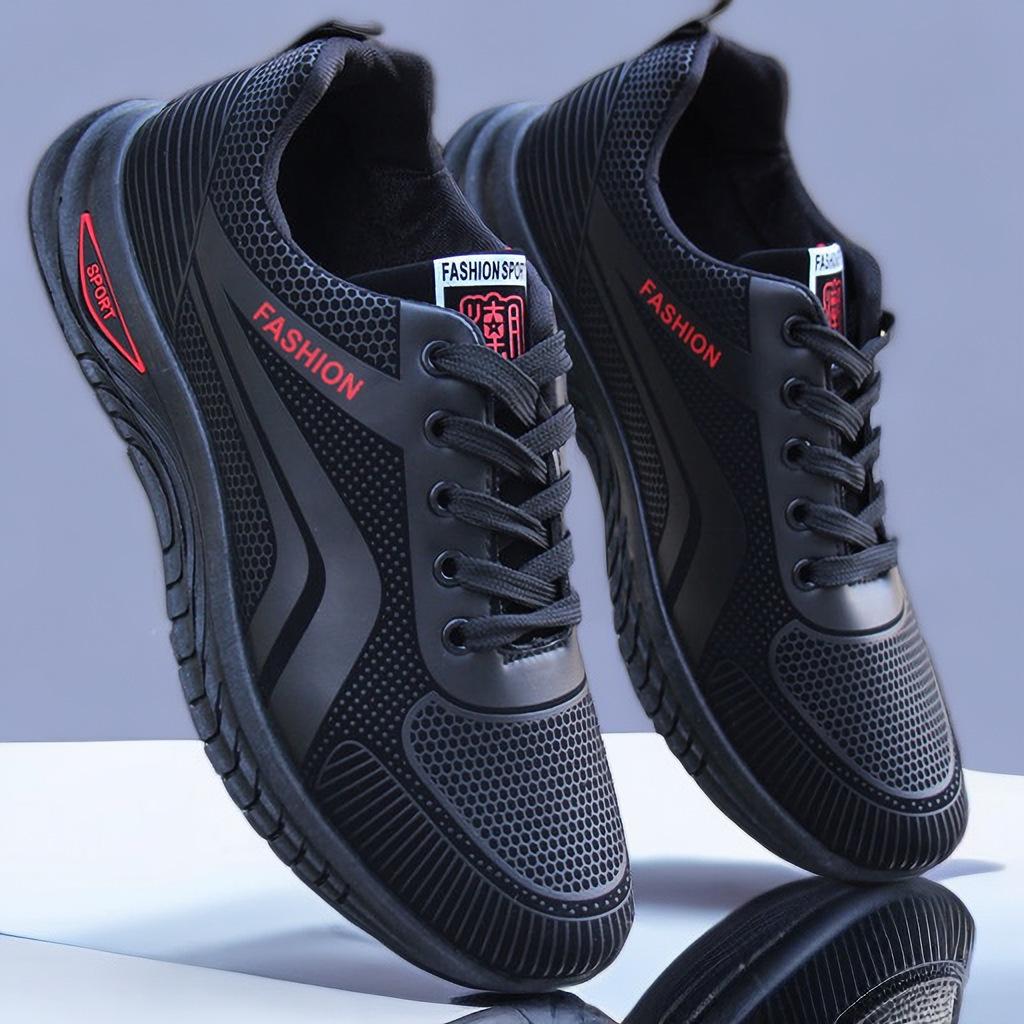 Men's 2025 Waterproof Black Leather Lace-up Non-slip Casual Sports Shoes