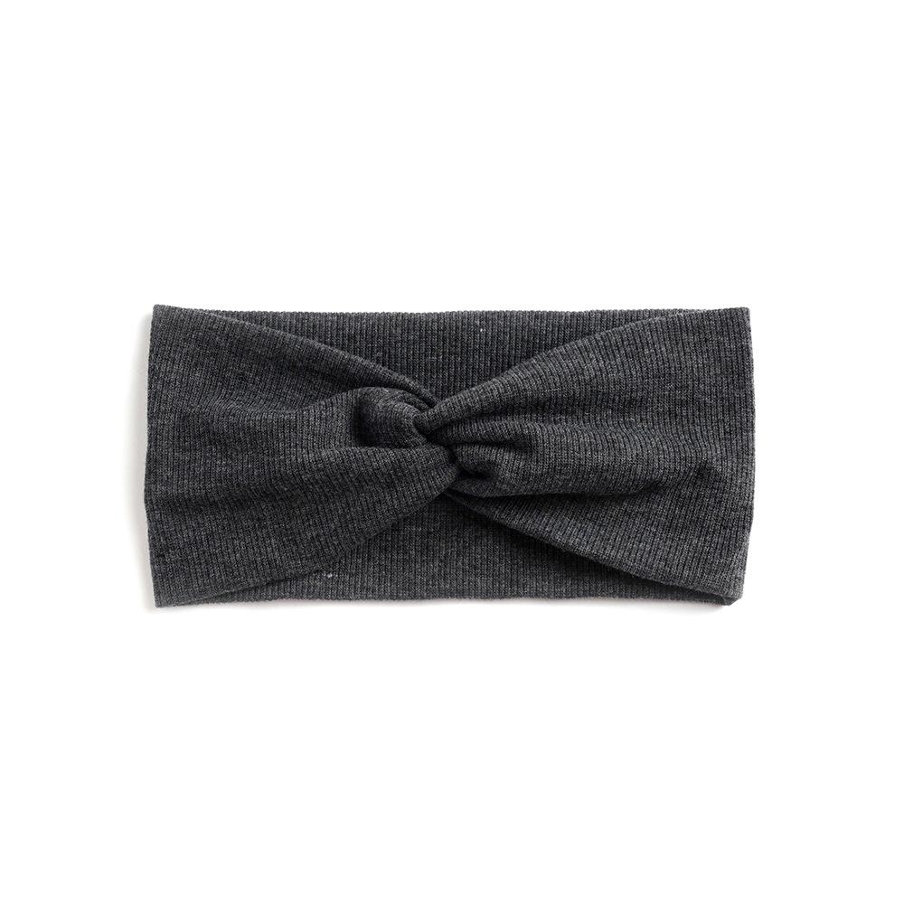 Solid Color Knitted Fine Thread Cross Yoga Sports Headband Simple Women'S Headband Headgear Headscarf