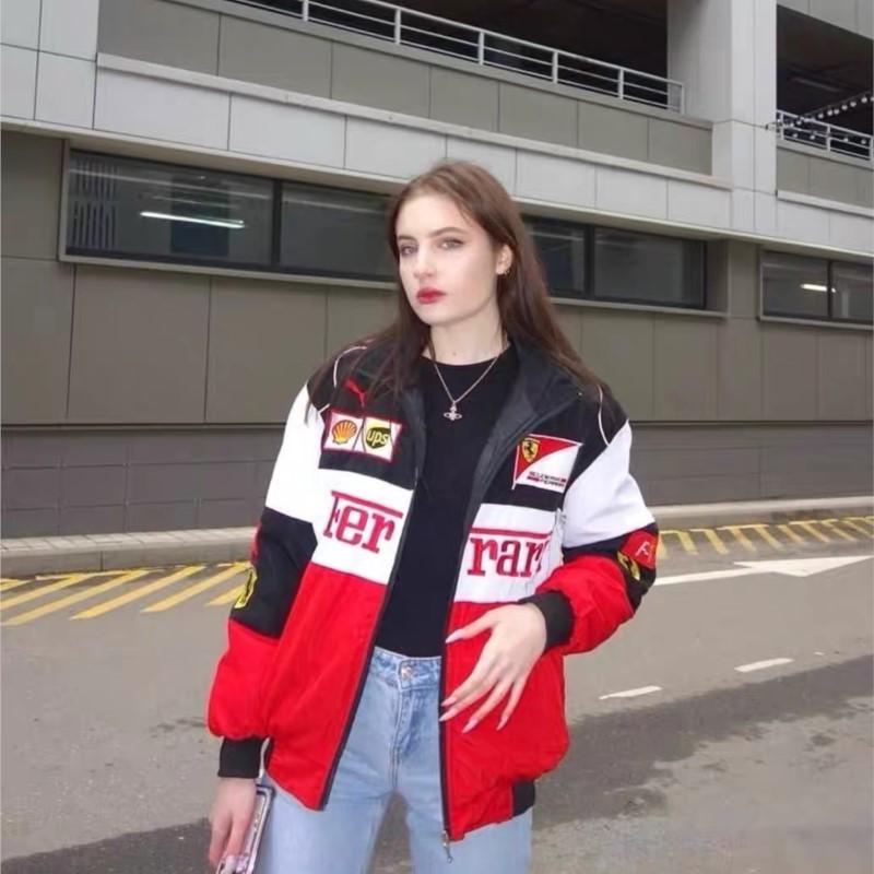 Tuta da Corsa Ferrari Giacca da Moto Ricamata Tuta da Ciclismo Tuta da Moto Giacca Sportiva Casual Per Ferrari 488 Roma F8 SF90