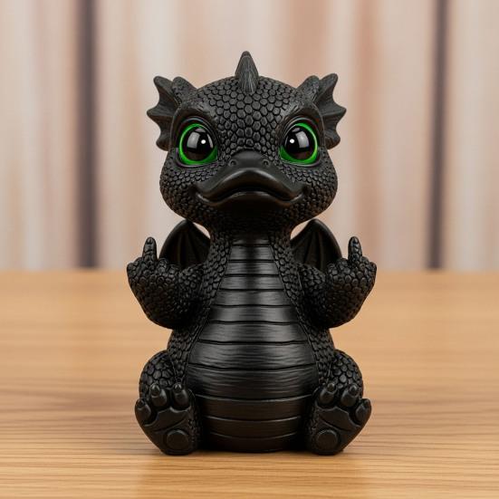 Dragon Duck Figurine Middle Finger Dragon Statue Desk Buddy Sassy Flip-off Duck Dragon Prank Gift