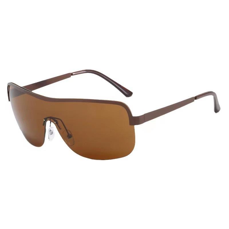 Spice girl riding windproof sports sunglasses one-piece sunglasses oversized frame premium sense metal goggles