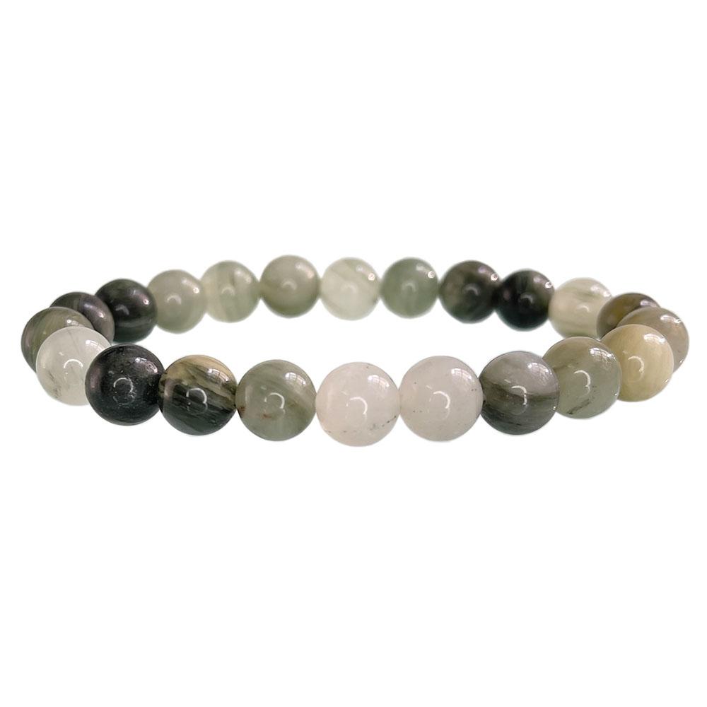 Natural Stone Beaded Bracelet 6-10mm Stretch Yoga Jewelry - Tiger Eye Turquoise Agate Jasper Healing Bangles for Women Men