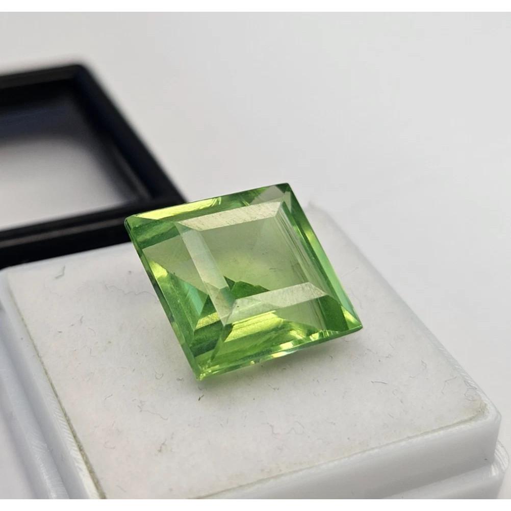 Princess Cut Natural Green Peridot 12+ Ct Stunning Certified Loose Gemstone