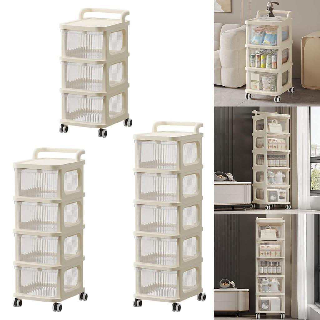 Rolling Cart with Wheel Storage Cart Cosmetics Holder Multifunctional Mobile Bookshelf Drawer Cart for Dorm Laundry Room Home