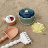 Korean Children's Wheat Straw Beach Toy Set: Boat & Handcart with Water Play and Sand Shovels