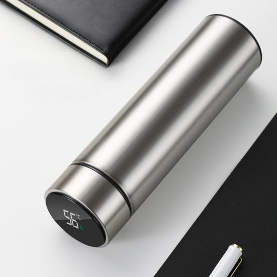 Yousheng Smart Thermal Mug with Temperature Display 500ML Stainless Steel Vacuum Insulated Bottle Tea Bag Filter Portable Travel Cup for Hot Cold