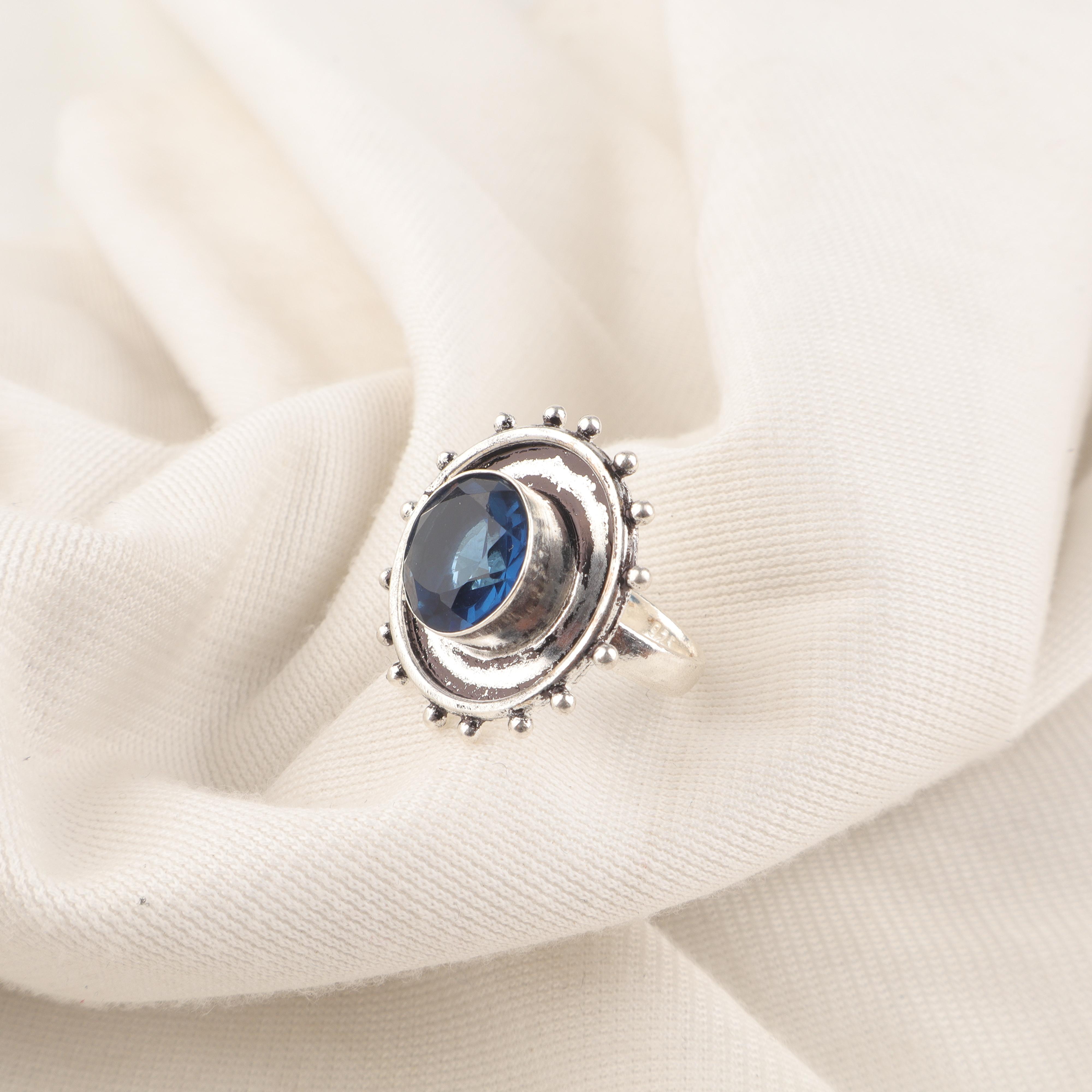 

Украшения с лондонским голубым топазом, Фантастическое серебряное кольцо ручной работы, Украшения из серебра 925 пробы, Кольцо для медитации в подарок бабушке 12 синий