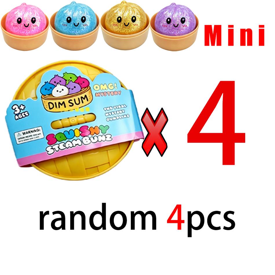 Mini Dumpling Squishies Dumpling Mystery Box Soft Squeeze Sensory Toy for Stress Relief Glitter Random Colors Stretchy Desk Toy