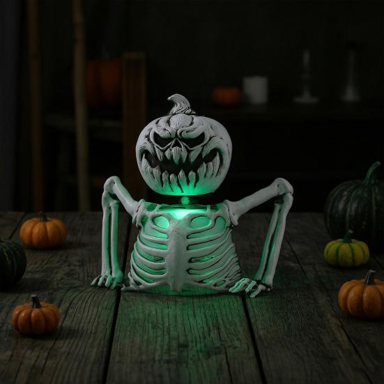 Halloween Skeleton Decoration Haunted House Decor Night with Green Light Yard Art Terror