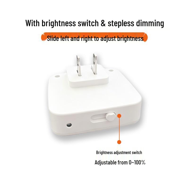 EU Standard Stepless Dimming Sensor Plug-In Night Light with Wake-Up and Feeding Modes